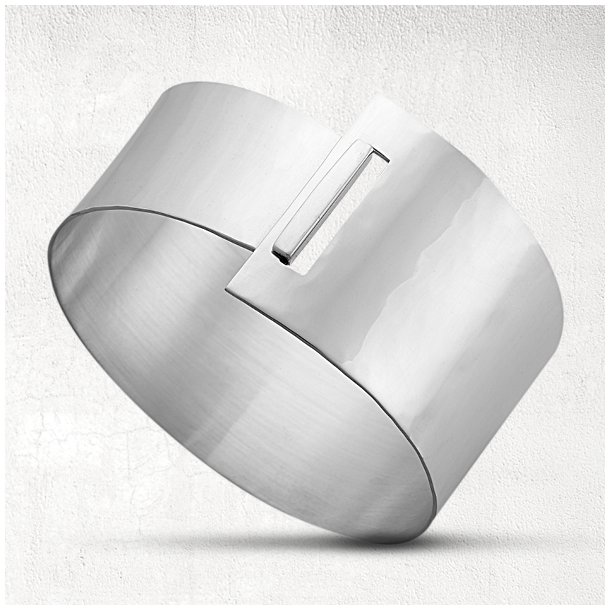 Click” armbånd mat hammerslået sølv - Armbånd - G-Ring