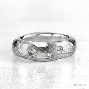 XL Organic ring  med 3 sten