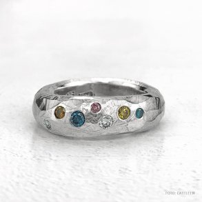 Mega Organic ring  med 7 sten