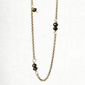 Guld halskde med sorte diamanter