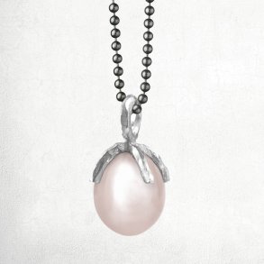 Halskde med organic sken/greb med rosa ferskvandsperle