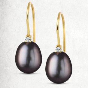 rebjler med brillant og ferskvandsperle i 4 forskellige farver