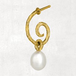 Organisk spiral restik med ferskvandsperle i 4 forskellige farver