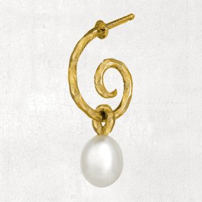 Organisk spiral restik med ferskvandsperle i 4 forskellige farver