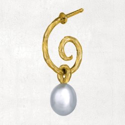 Organisk spiral restik med ferskvandsperle i 4 forskellige farver