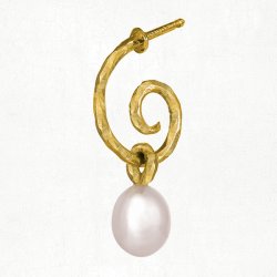 Organisk spiral restik med ferskvandsperle i 4 forskellige farver