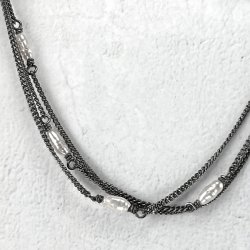 Oxyderet s�lv armb�nd med perler