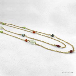 Rainbow halskde  45 eller 80 cm 80 cm lang k&aelig;de