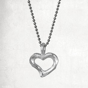 Halskde med slv hjerte
