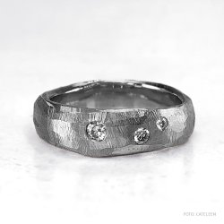 XL Organic ring med brillanter