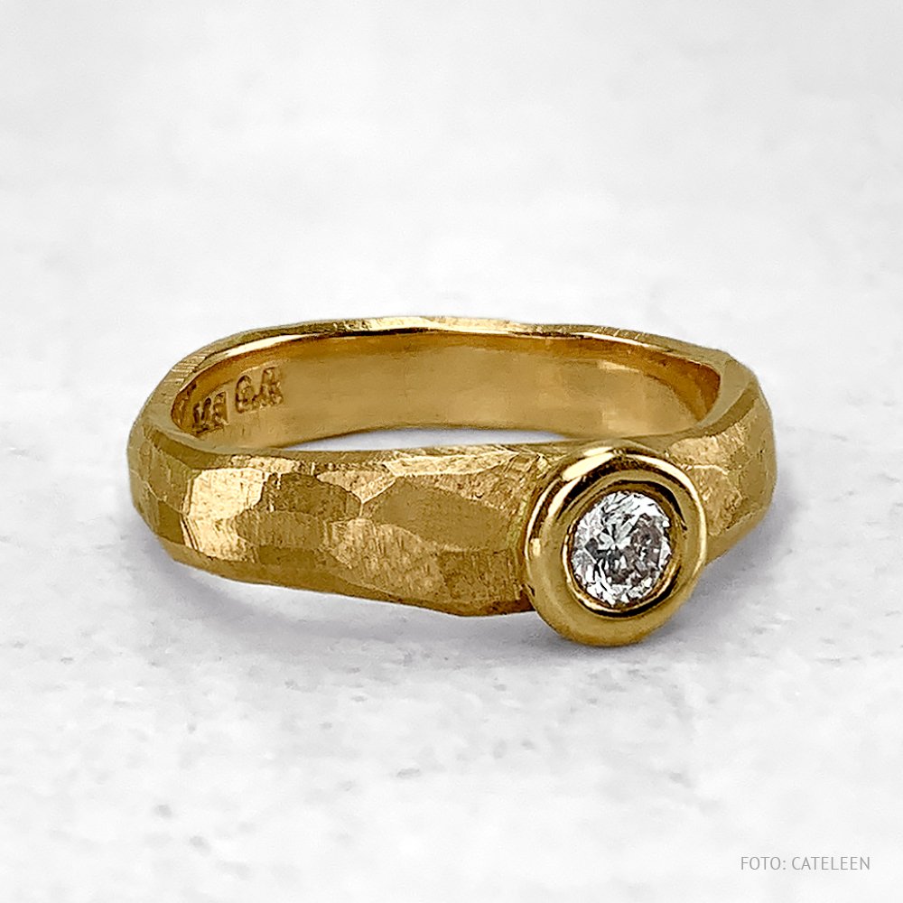 XL Organic ring med brillant - Ringe - G-Ring