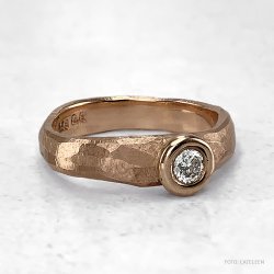 XL Organic ring med brillant